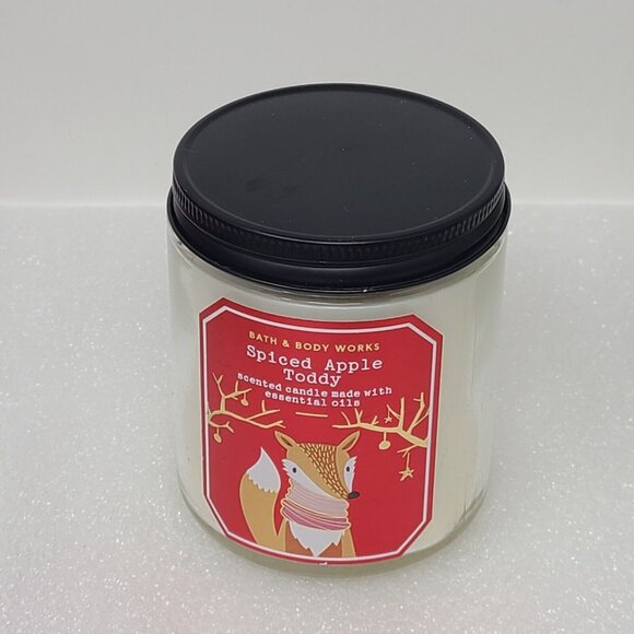 Bath & Body Works Spiced Apple Toddy Candle Essential Oil Cinnamon Clove Brandy - Picture 2 of 2